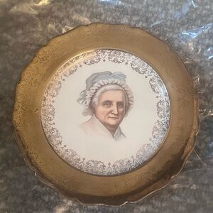 Vintage Decorative Plate with Portrait of Martha Washington